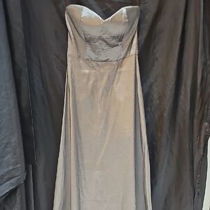Minuet Petite Strapless Silver Dress